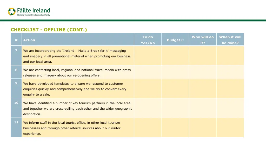 checklist offline cont