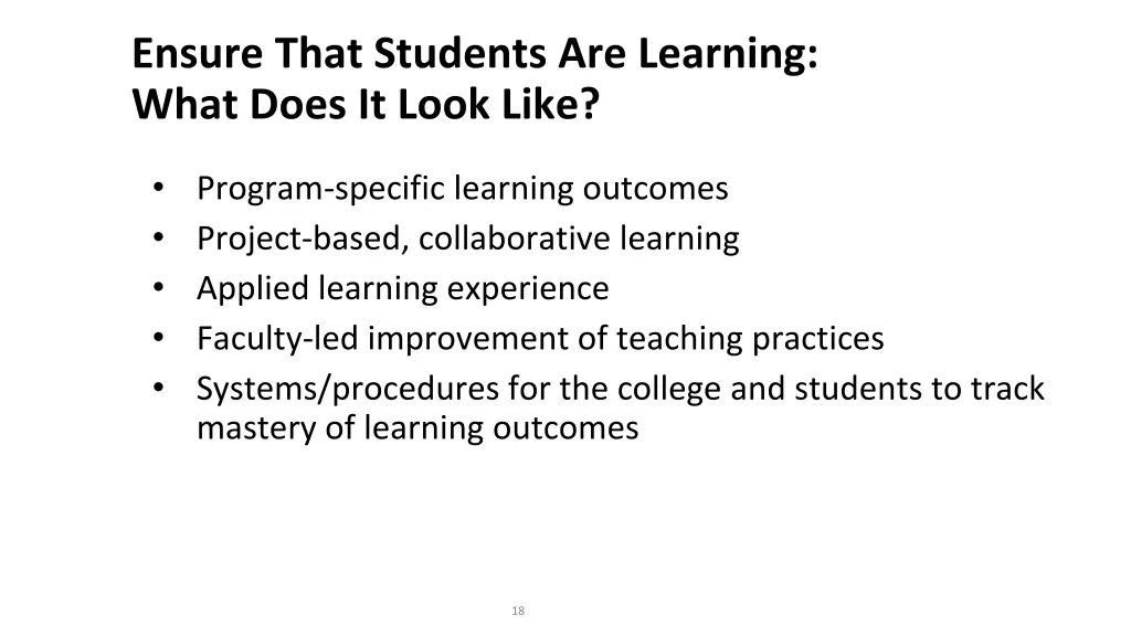 ensure that students are learning what does