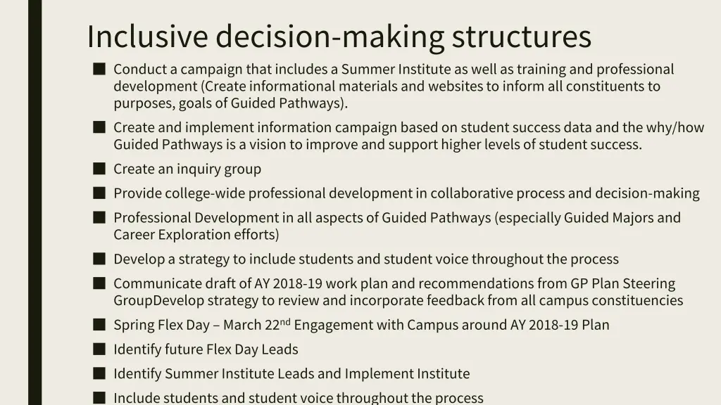 inclusive decision making structures conduct