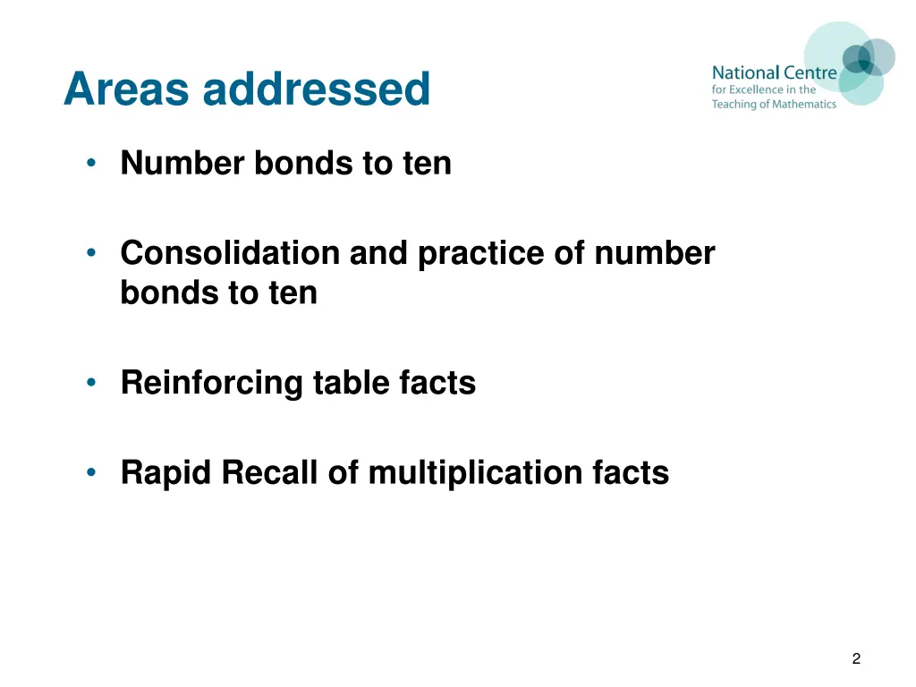 areas addressed