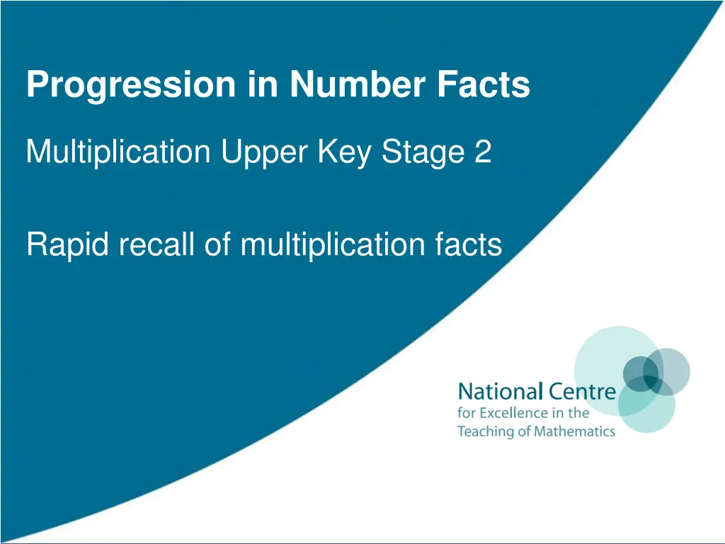 progression in number facts 3