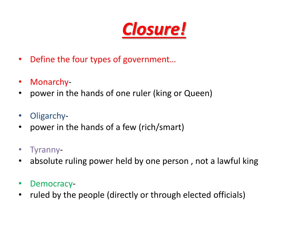 closure