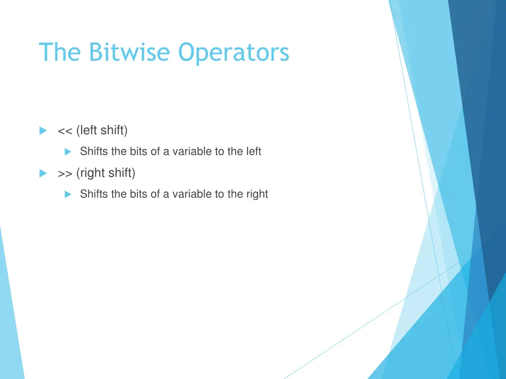 the bitwise operators 1