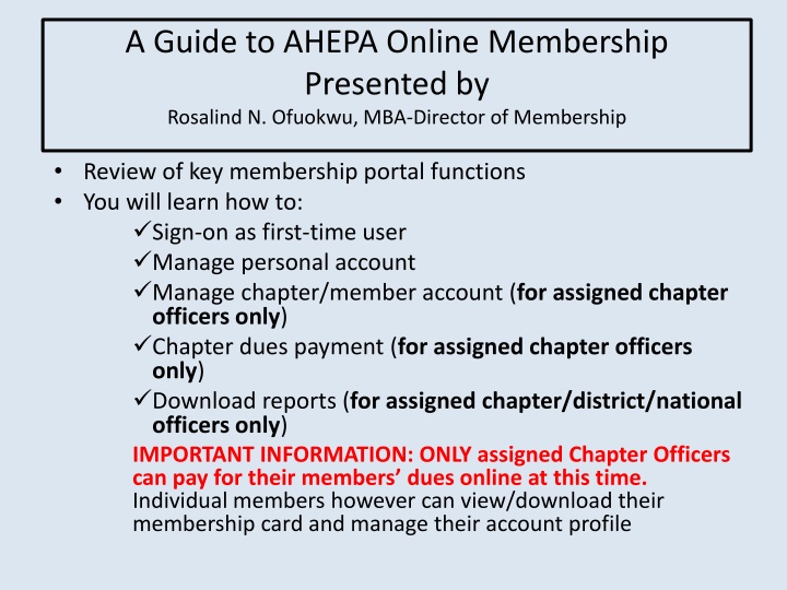 a guide to ahepa online membership presented