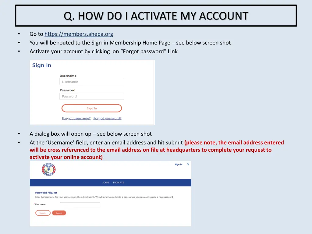 q how do i activate my account