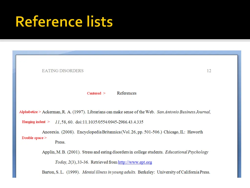 purpose help readers find sources you used