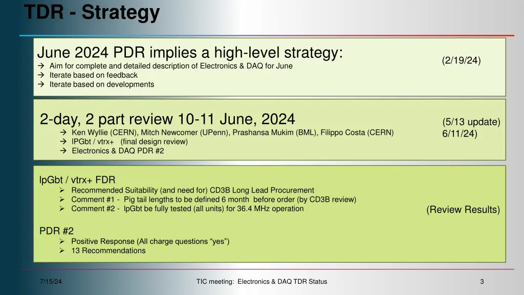 tdr strategy