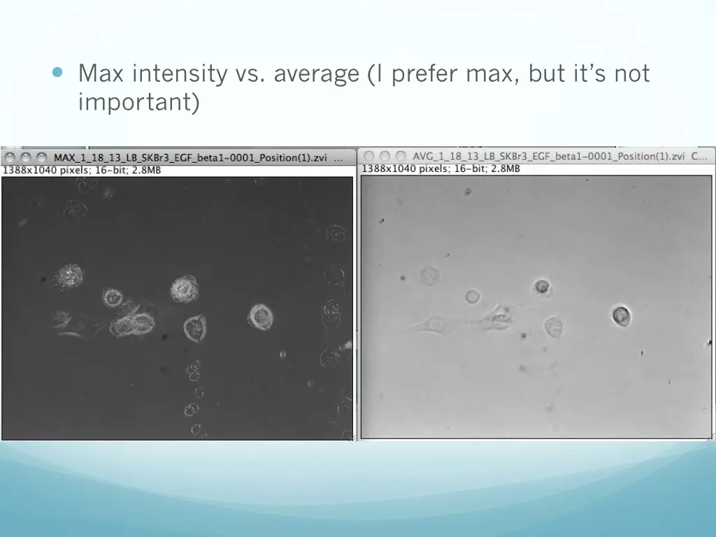 max intensity vs average i prefer