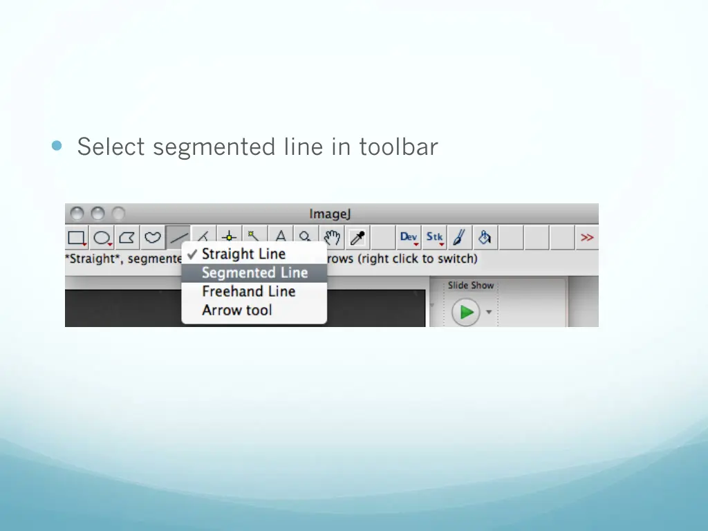 select segmented line in toolbar