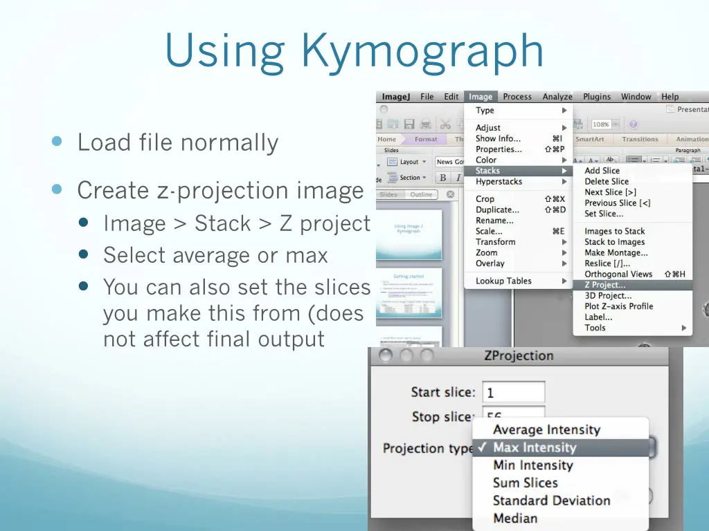 using kymograph