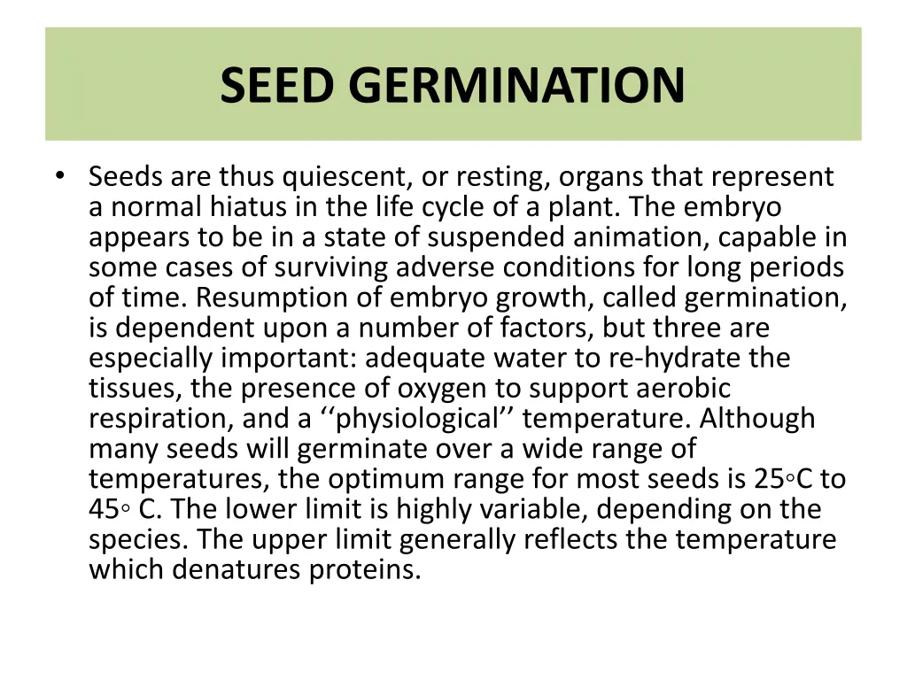 seed germination