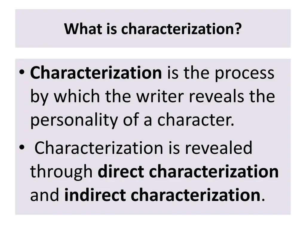 what is characterization