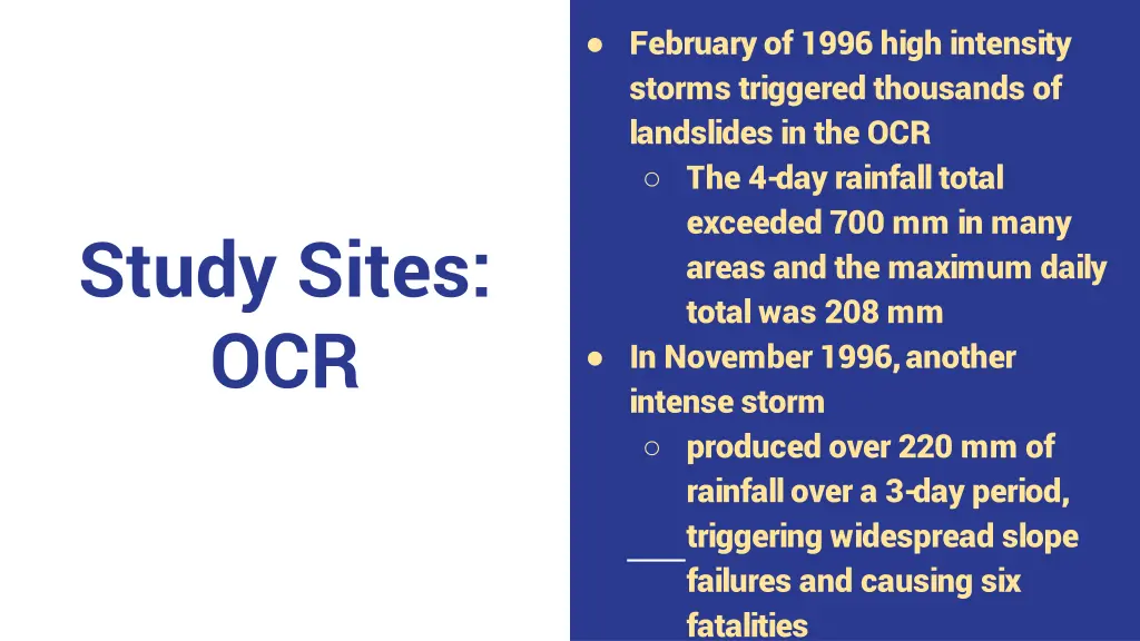 february of 1996 high intensity storms triggered