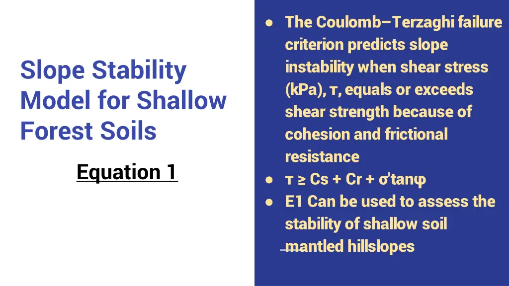 the coulomb terzaghi failure criterion predicts