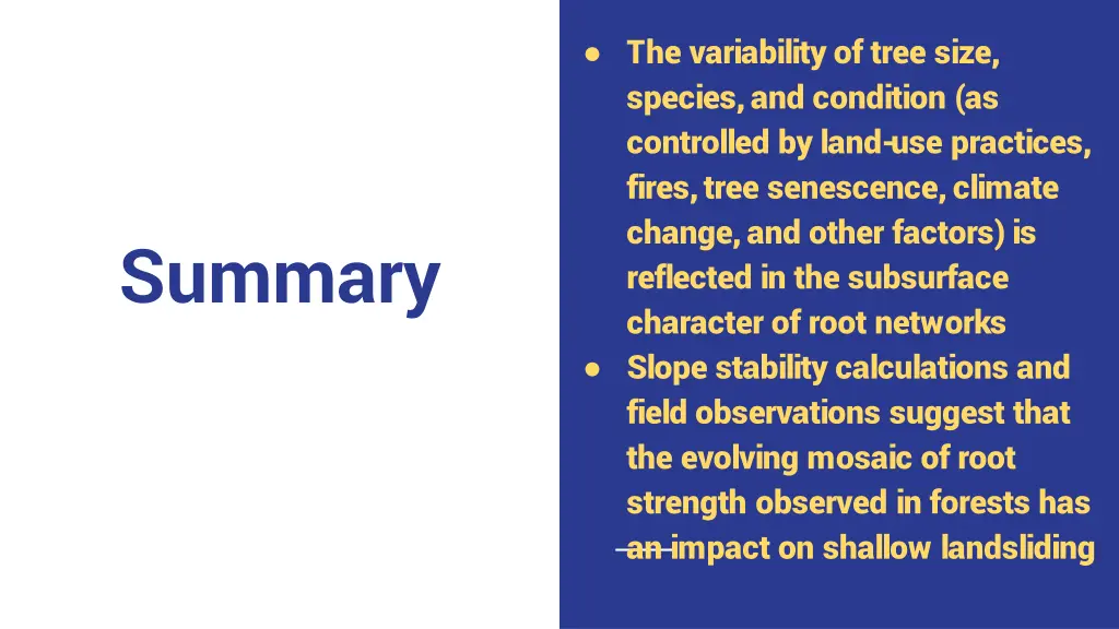 the variability of tree size species