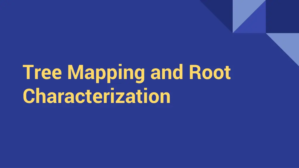 tree mapping and root characterization
