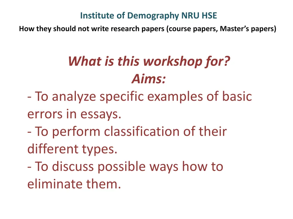 institute of demography nru hse