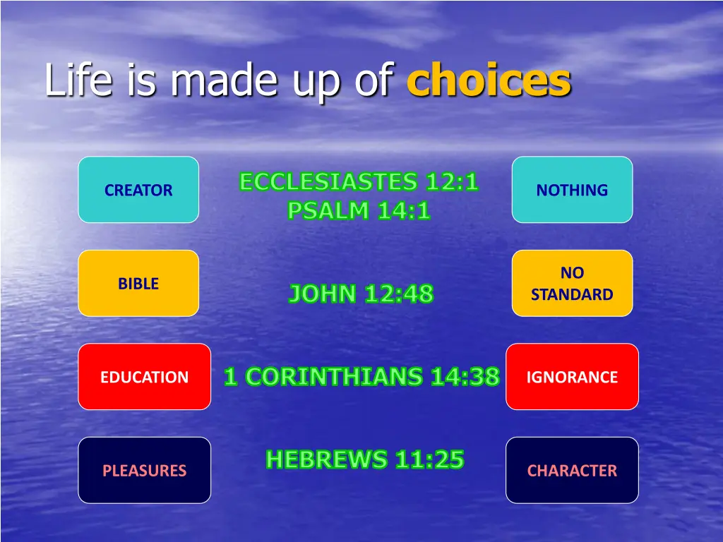 life is made up of choices