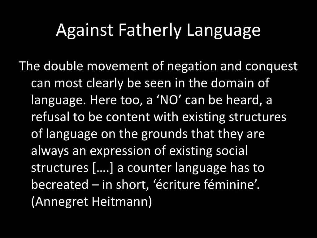 against fatherly language