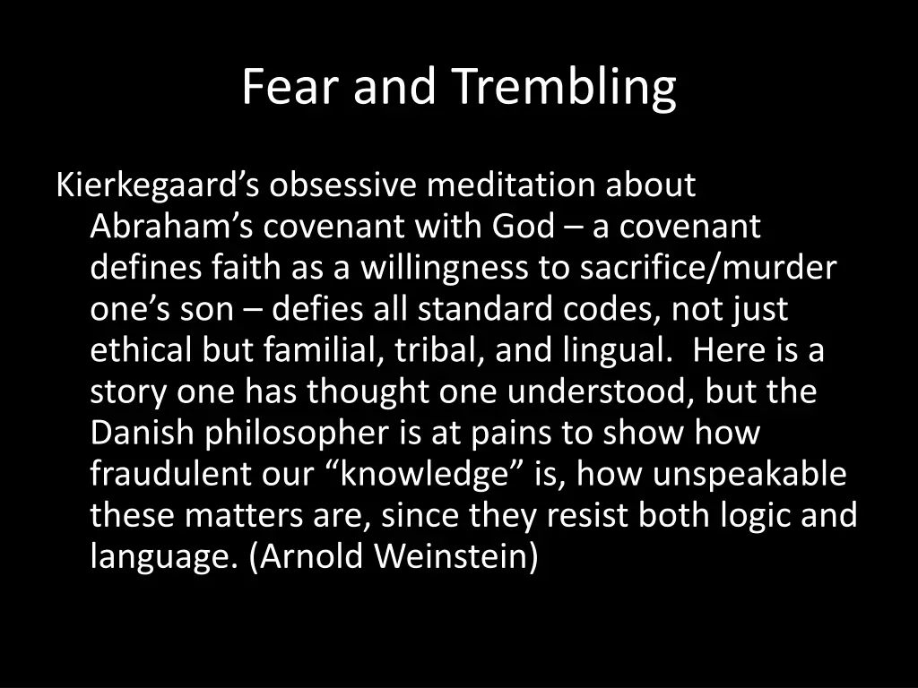 fear and trembling