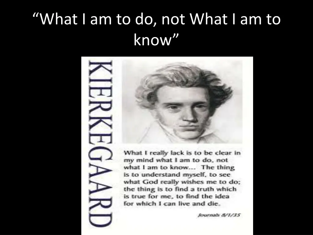 what i am to do not what i am to know