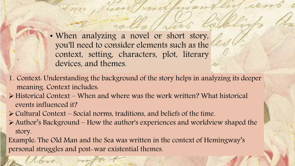 when analyzing a novel or short story you ll need
