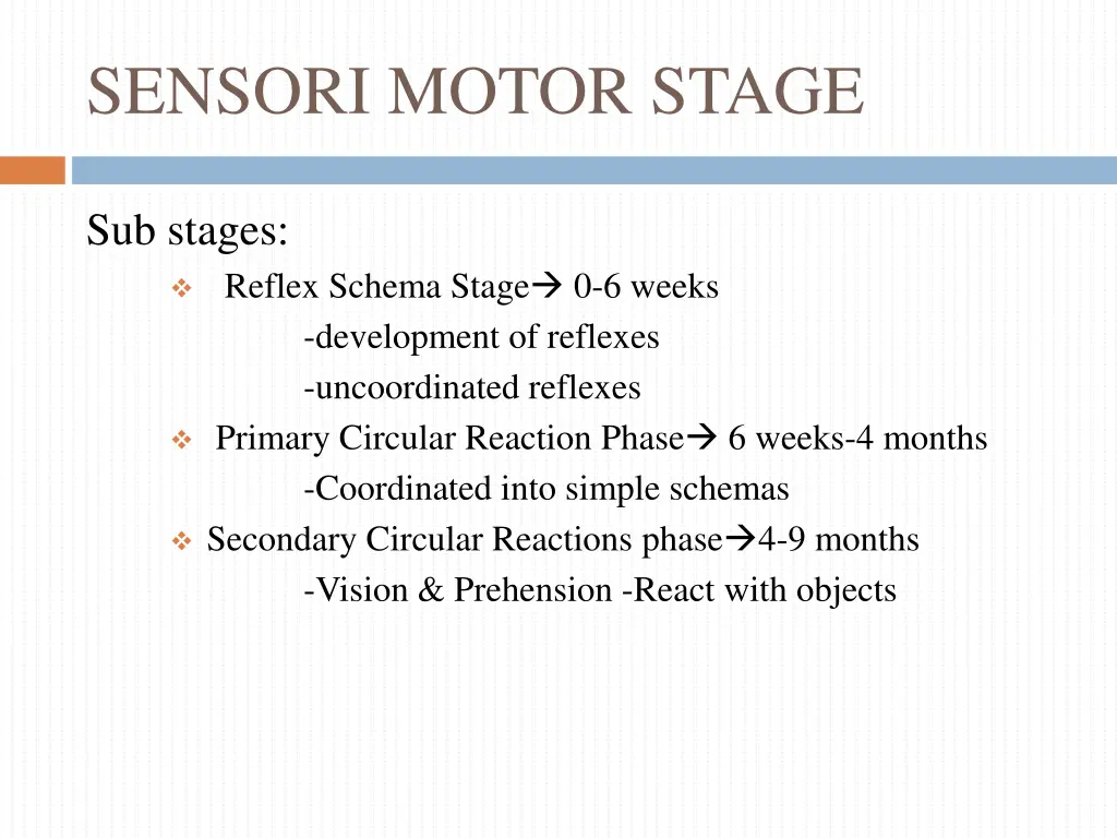 sensori motor stage