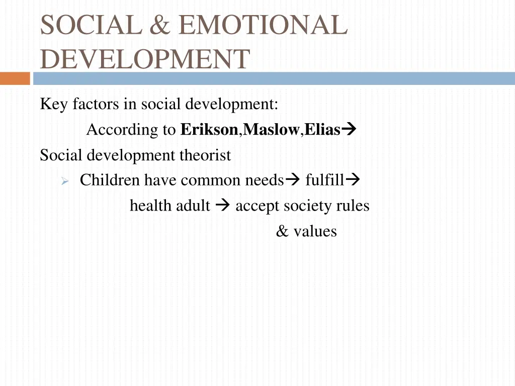 social emotional development