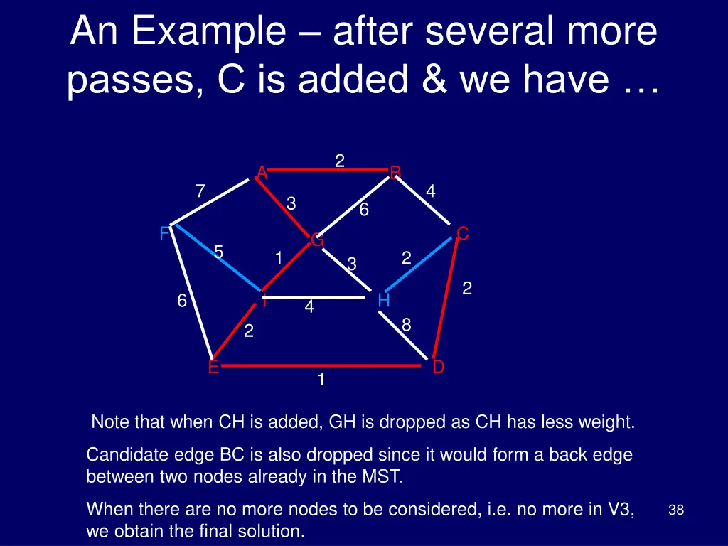 an example after several more passes c is added
