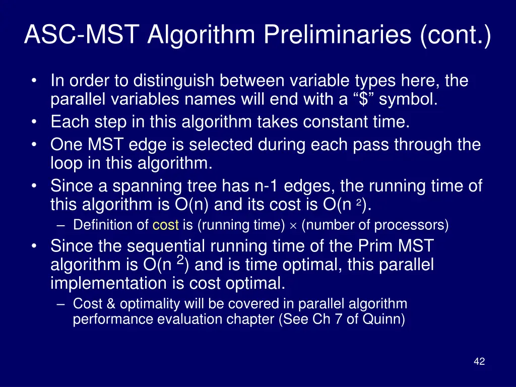 asc mst algorithm preliminaries cont