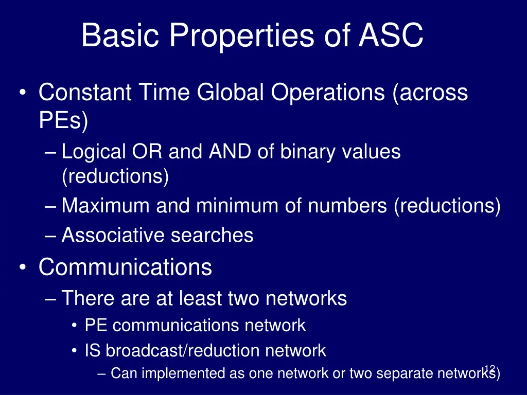 basic properties of asc 2