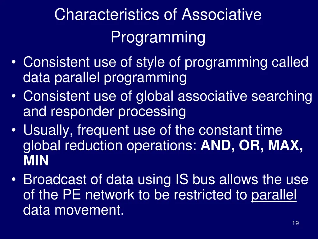 characteristics of associative programming