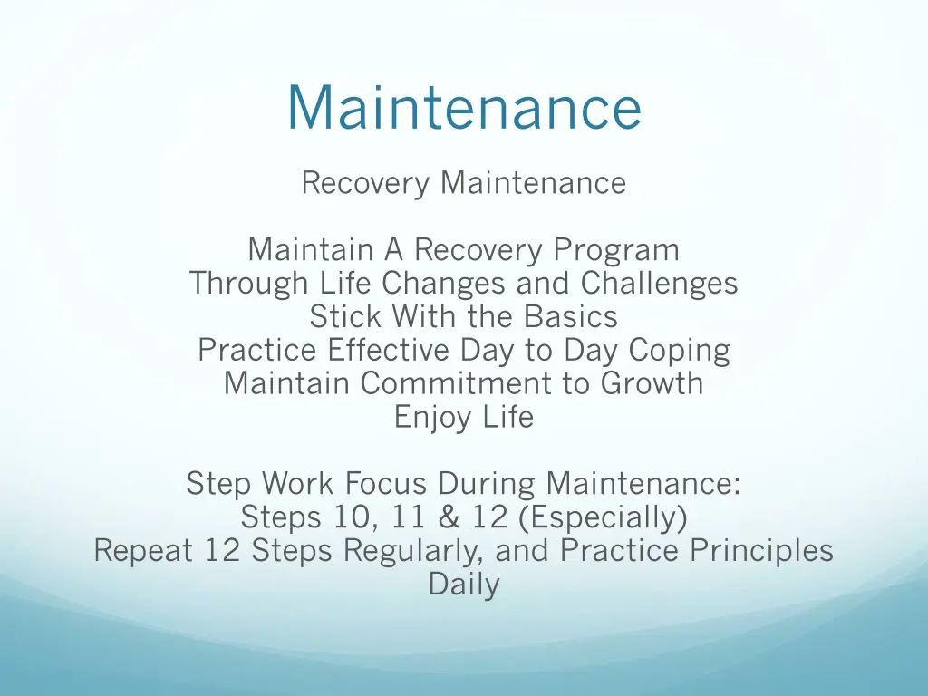 maintenance