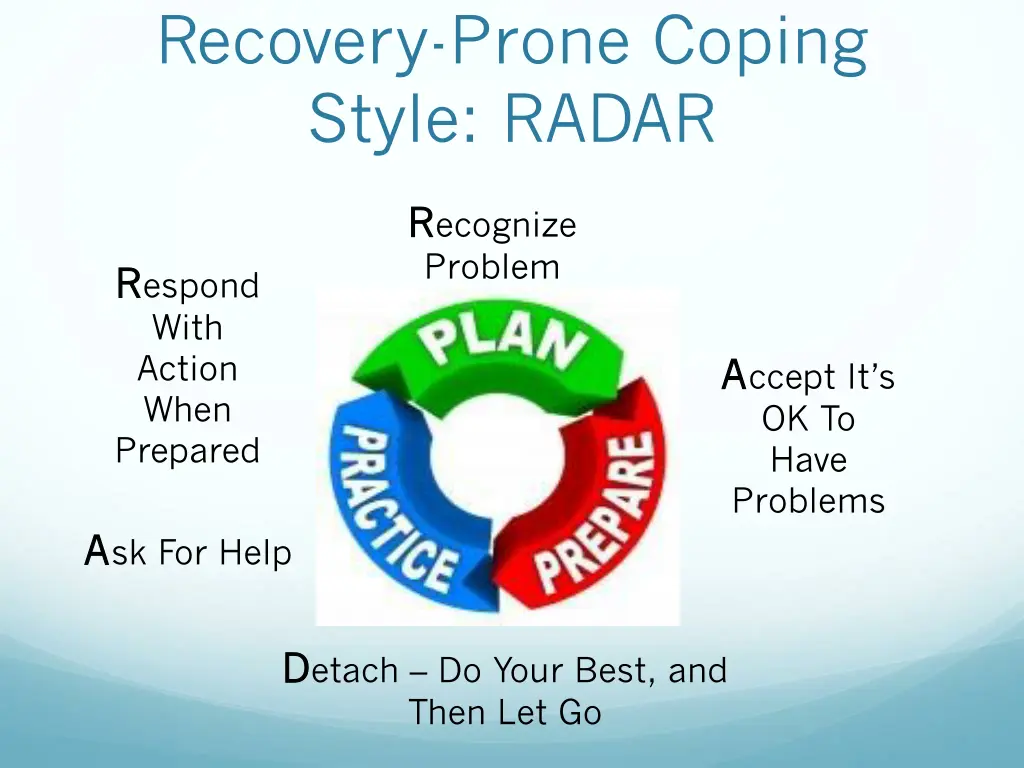 recovery prone coping style radar