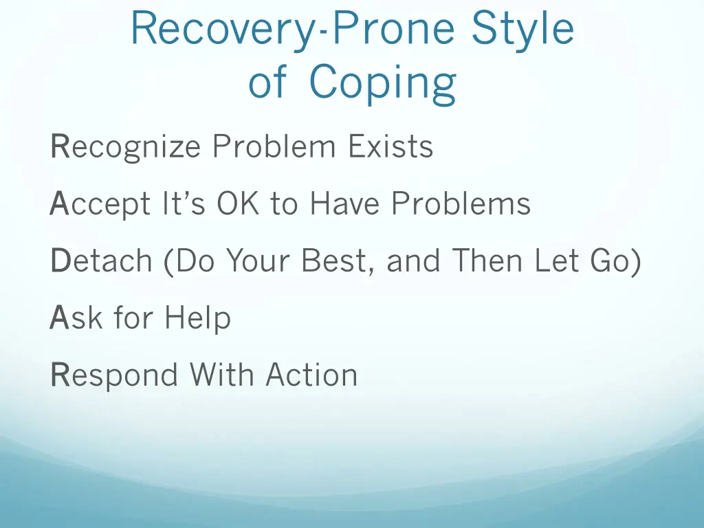 recovery prone style of coping