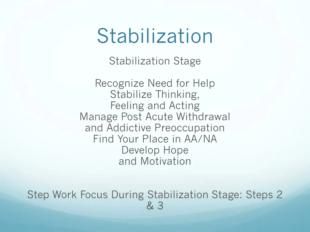stabilization
