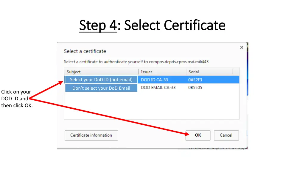 step 4 step 4 select certificate select