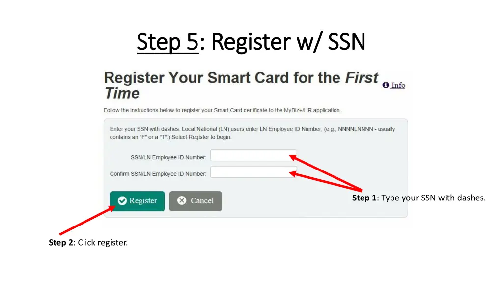 step 5 step 5 register w ssn register w ssn