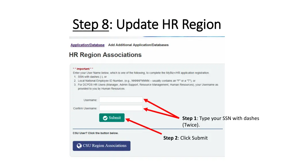 step 8 step 8 update hr region update hr region