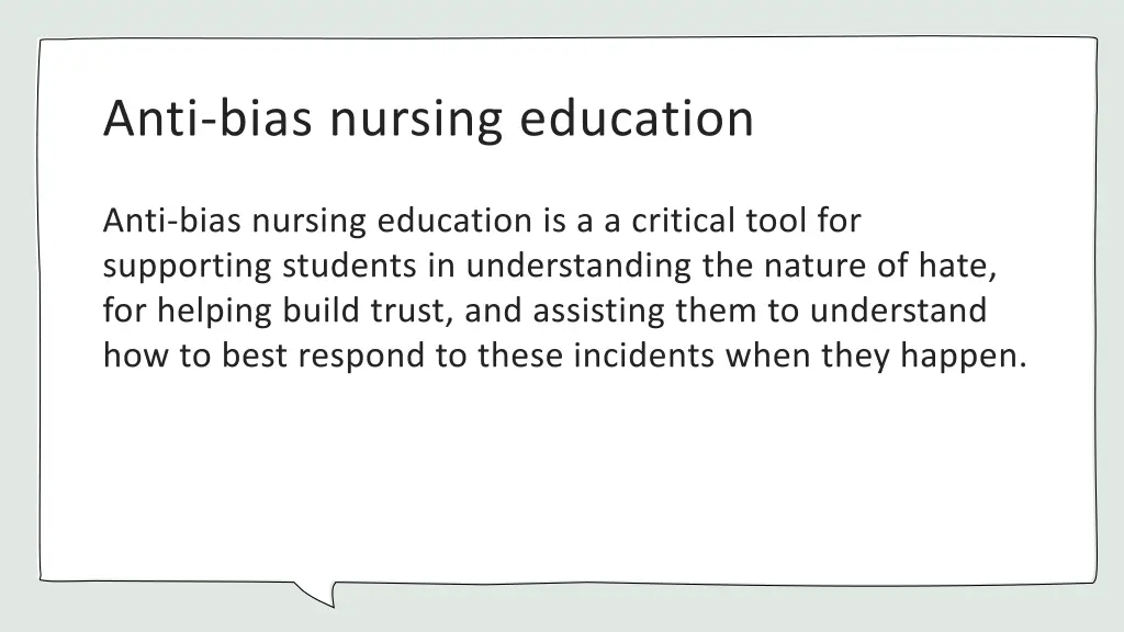 anti bias nursing education