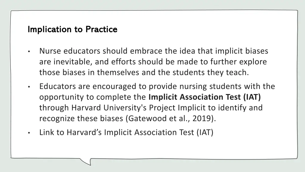 implication to practice implication to practice
