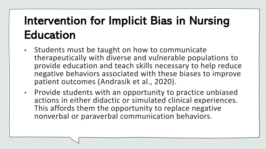 intervention for implicit bias in nursing 1