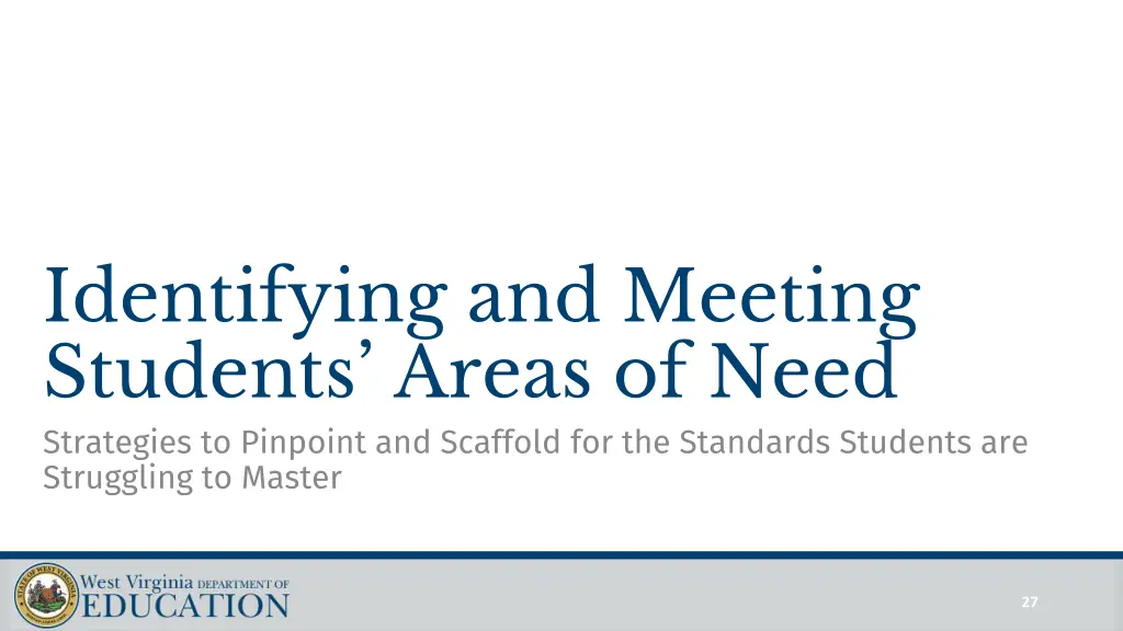 identifying and meeting students areas of need