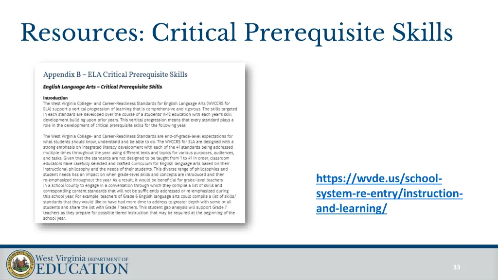resources critical prerequisite skills