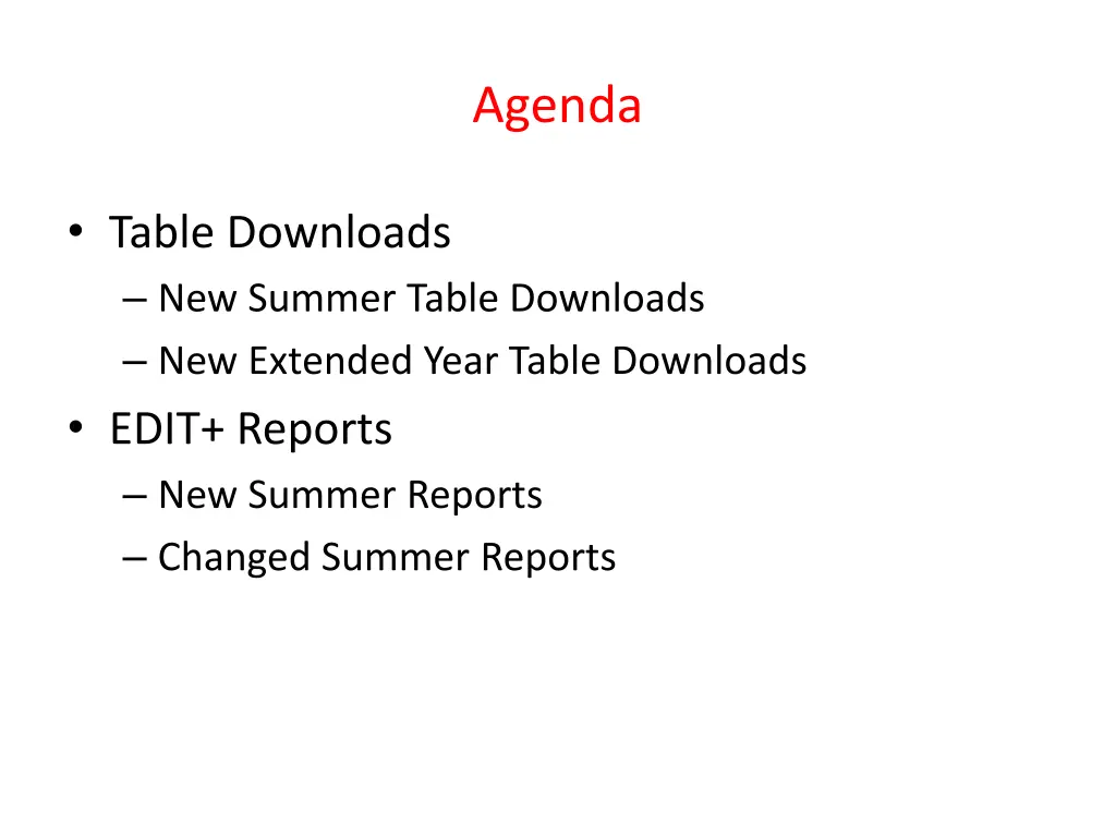 agenda