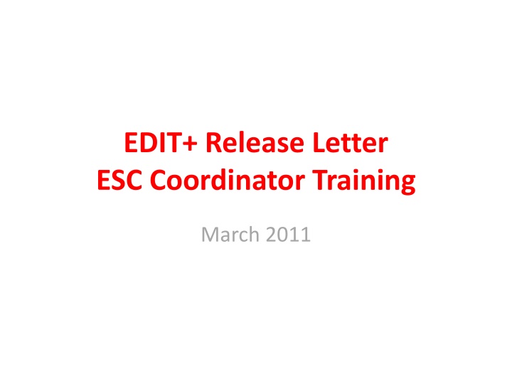 edit release letter esc coordinator training