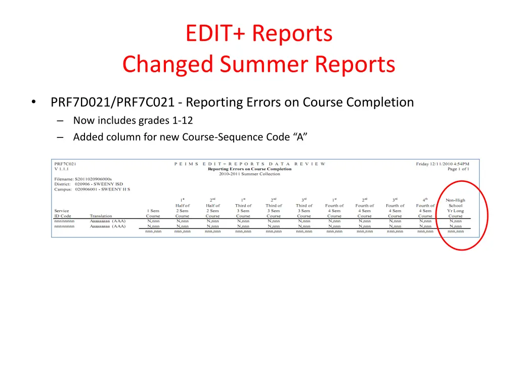 edit reports changed summer reports 2