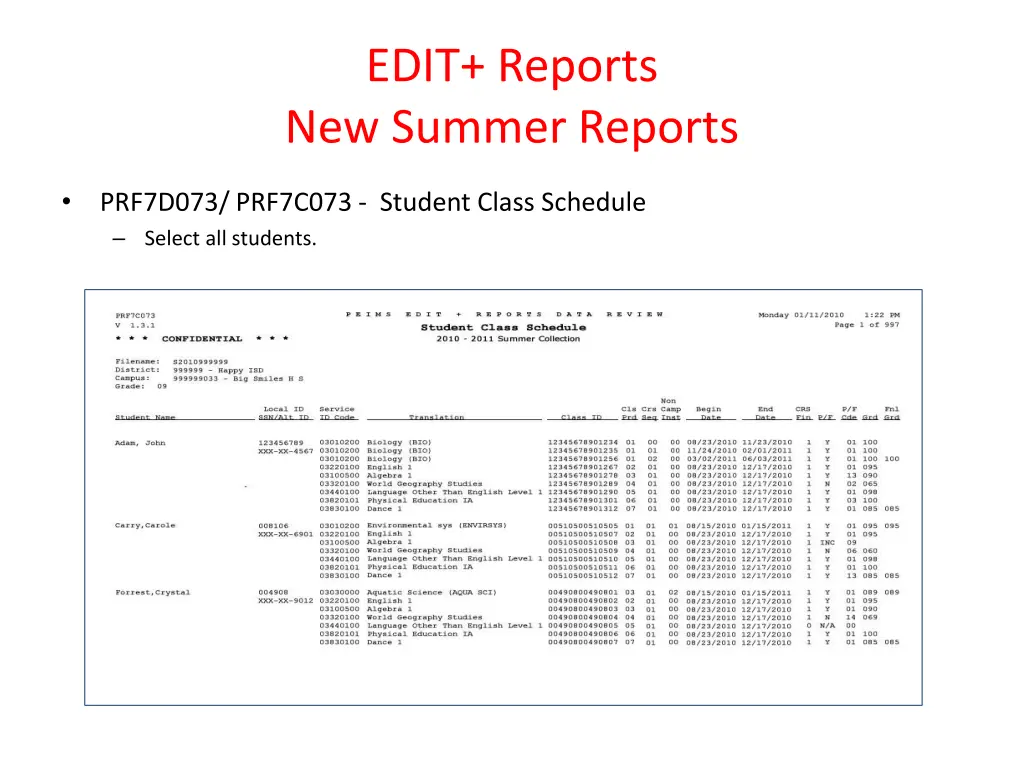 edit reports new summer reports