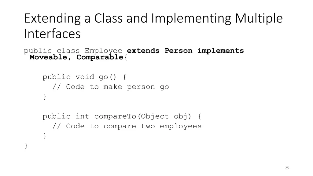 extending a class and implementing multiple