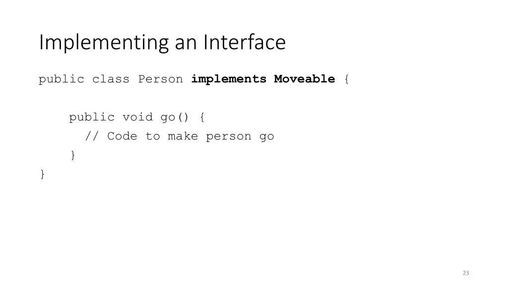 implementing an interface
